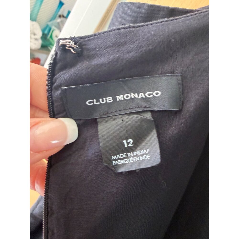 Club Monaco Womens Wide Leg Jumpsuit Size 12 Black Linen Blend Lined Casual - Picture 5 of 11